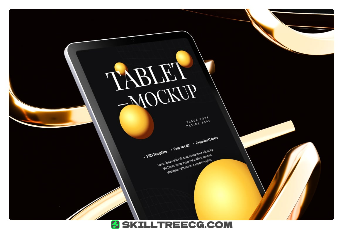 图片[5]-Gold Cyberpunk Portrait Tablet Mockup（796841）-技能树